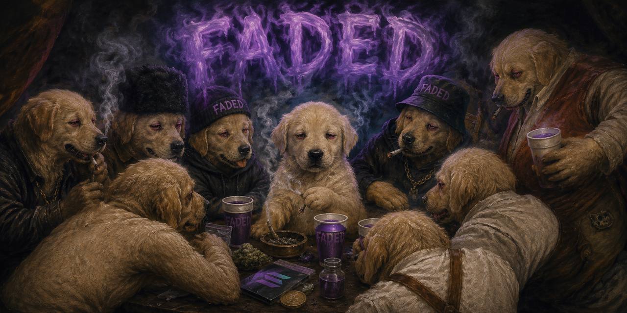 FADED dogs playing poker